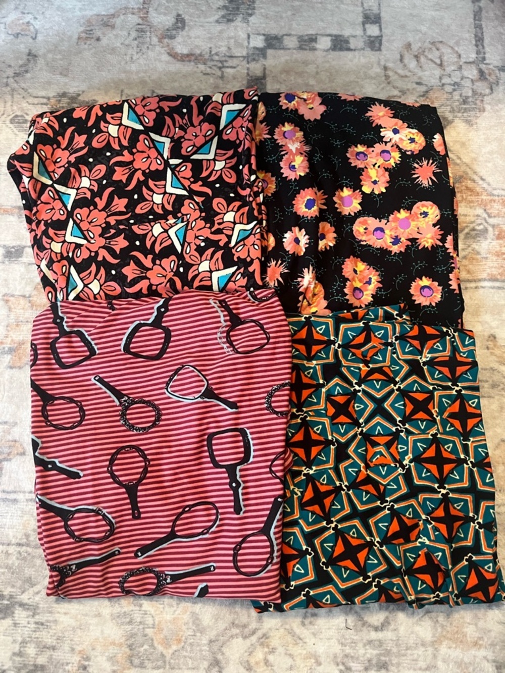 LuLaRoe Tall and Curvy Patterned Leggings set of 4